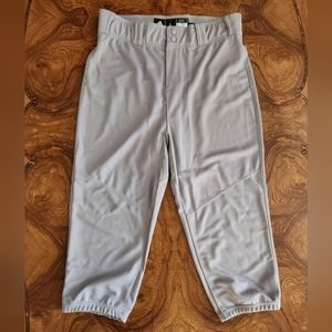 NWOT Adidas Baseball Pants, Capri, size Large, grey.